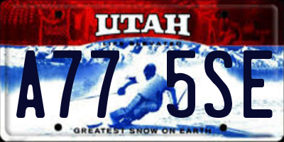 UT license plate A775SE