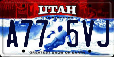 UT license plate A775VJ