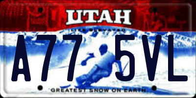 UT license plate A775VL