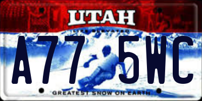 UT license plate A775WC