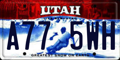 UT license plate A775WH