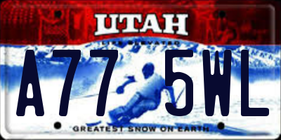UT license plate A775WL