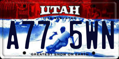UT license plate A775WN