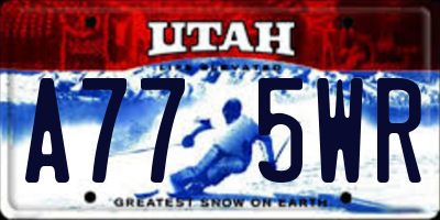 UT license plate A775WR