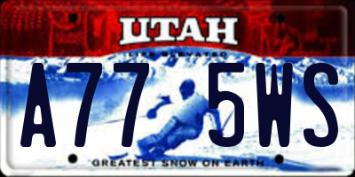 UT license plate A775WS