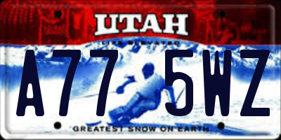 UT license plate A775WZ