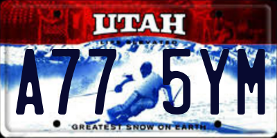 UT license plate A775YM