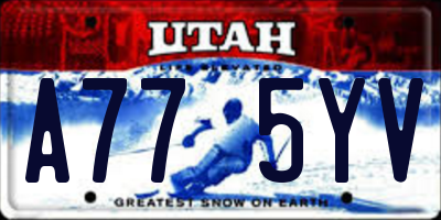 UT license plate A775YV