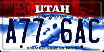 UT license plate A776AC
