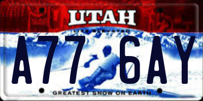 UT license plate A776AY