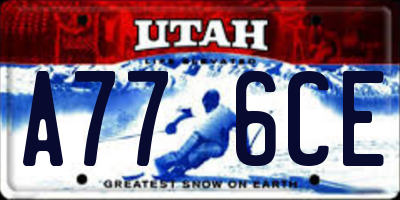 UT license plate A776CE