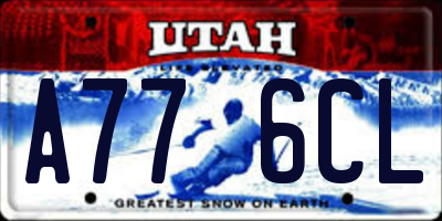 UT license plate A776CL