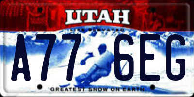 UT license plate A776EG