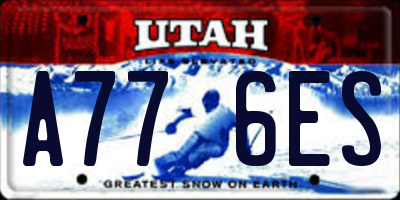 UT license plate A776ES