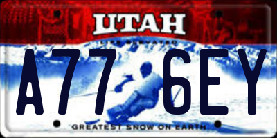 UT license plate A776EY