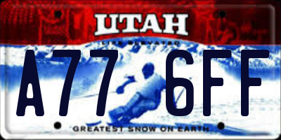 UT license plate A776FF