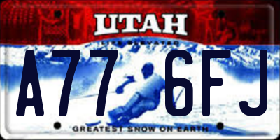 UT license plate A776FJ