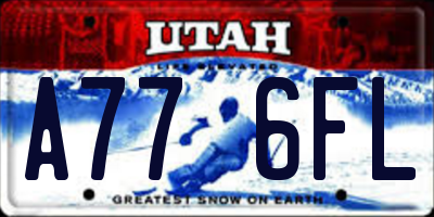 UT license plate A776FL