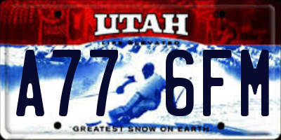 UT license plate A776FM