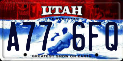 UT license plate A776FQ
