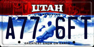 UT license plate A776FT