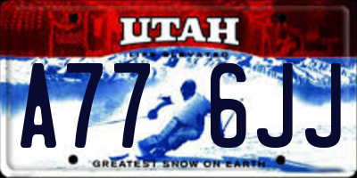 UT license plate A776JJ
