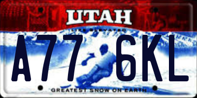 UT license plate A776KL