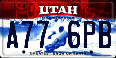 UT license plate A776PB