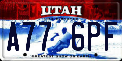 UT license plate A776PF