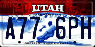 UT license plate A776PH
