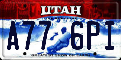 UT license plate A776PI