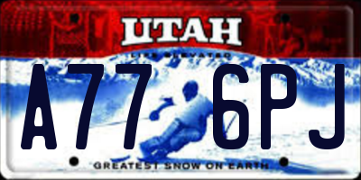 UT license plate A776PJ