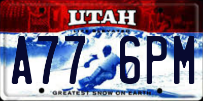 UT license plate A776PM