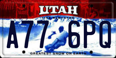UT license plate A776PQ