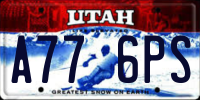 UT license plate A776PS