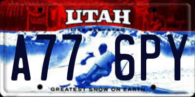 UT license plate A776PY