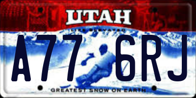 UT license plate A776RJ