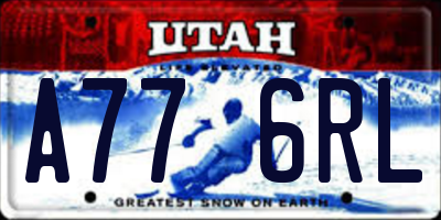 UT license plate A776RL