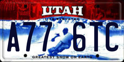 UT license plate A776TC