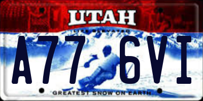 UT license plate A776VI
