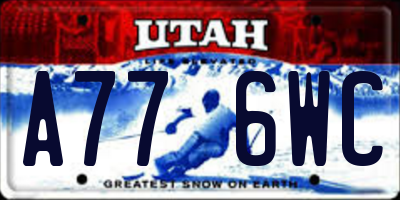 UT license plate A776WC
