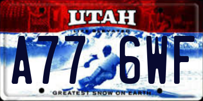 UT license plate A776WF