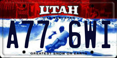 UT license plate A776WI