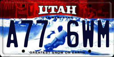UT license plate A776WM