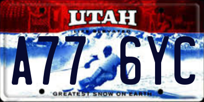 UT license plate A776YC