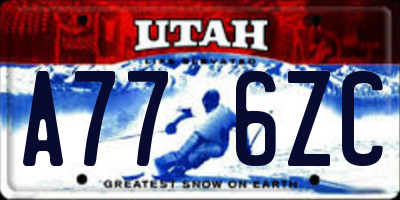 UT license plate A776ZC