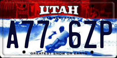 UT license plate A776ZP