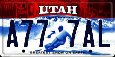 UT license plate A777AL