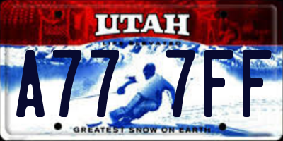 UT license plate A777FF