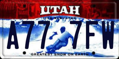 UT license plate A777FW